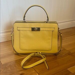 COACH LANE pebbled Yellow VINTAGE Leather Handbag